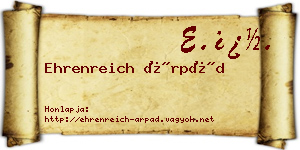 Ehrenreich Árpád névjegykártya